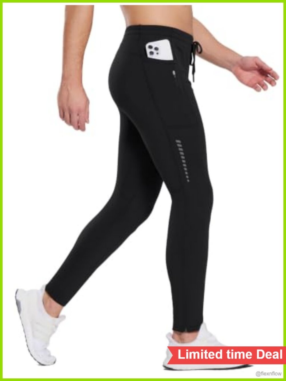 Men's Fleece Thermal Running Tights Winter Leggings with Pockets